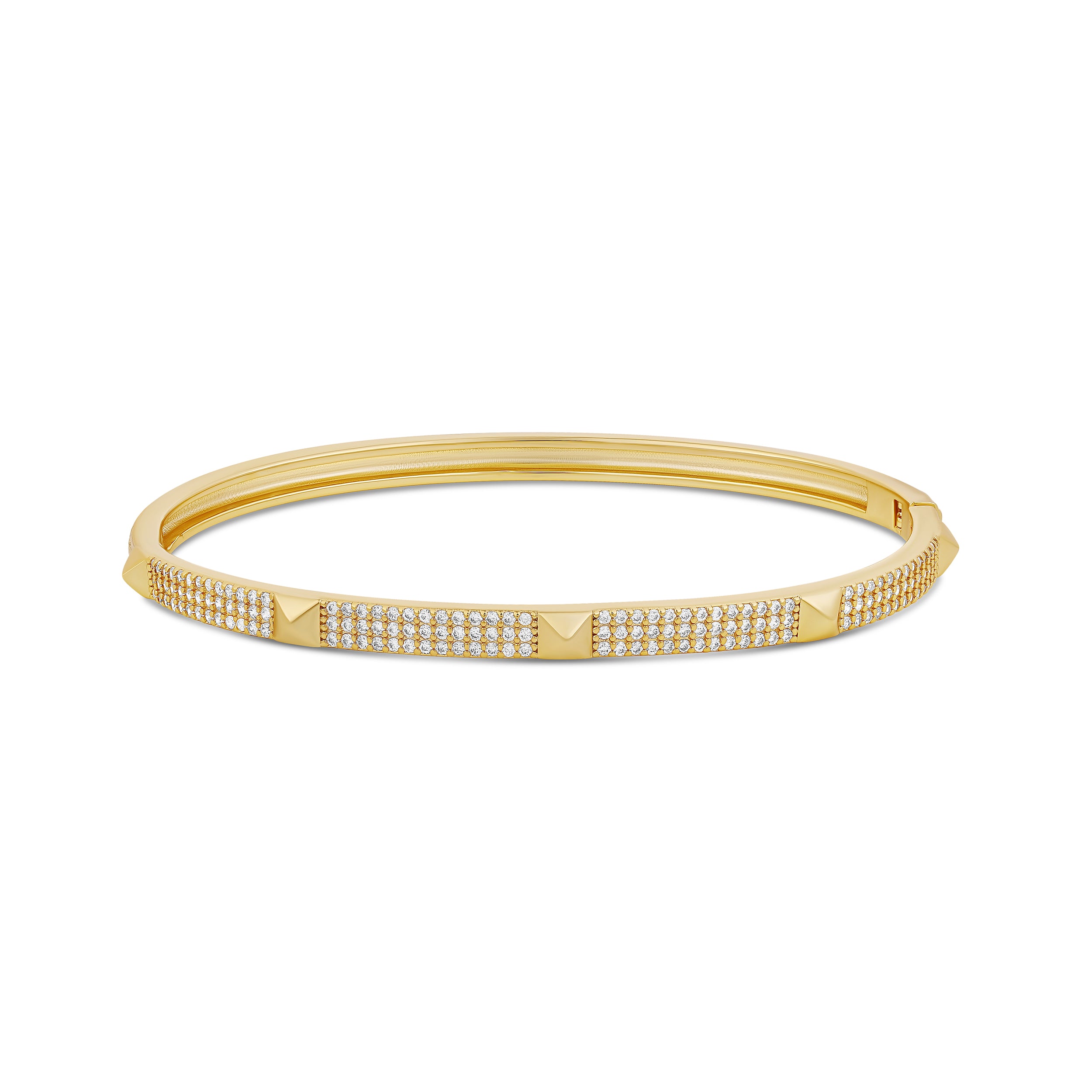 Pave Studded 3 Row Bangle