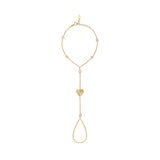 Fluted Heart Hand Chain