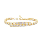 Emerald Bezel Set Statement Tennis Bracelet