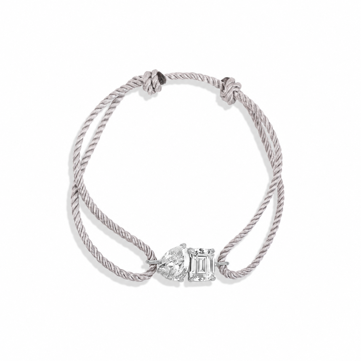 Two Stone Prong Set Adjustable Rope