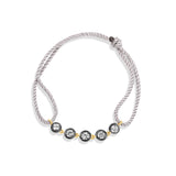 Victorian Style Round Stone Adjustable Rope Bracelet