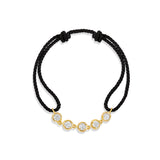 Victorian Style Round Stone Adjustable Rope Bracelet