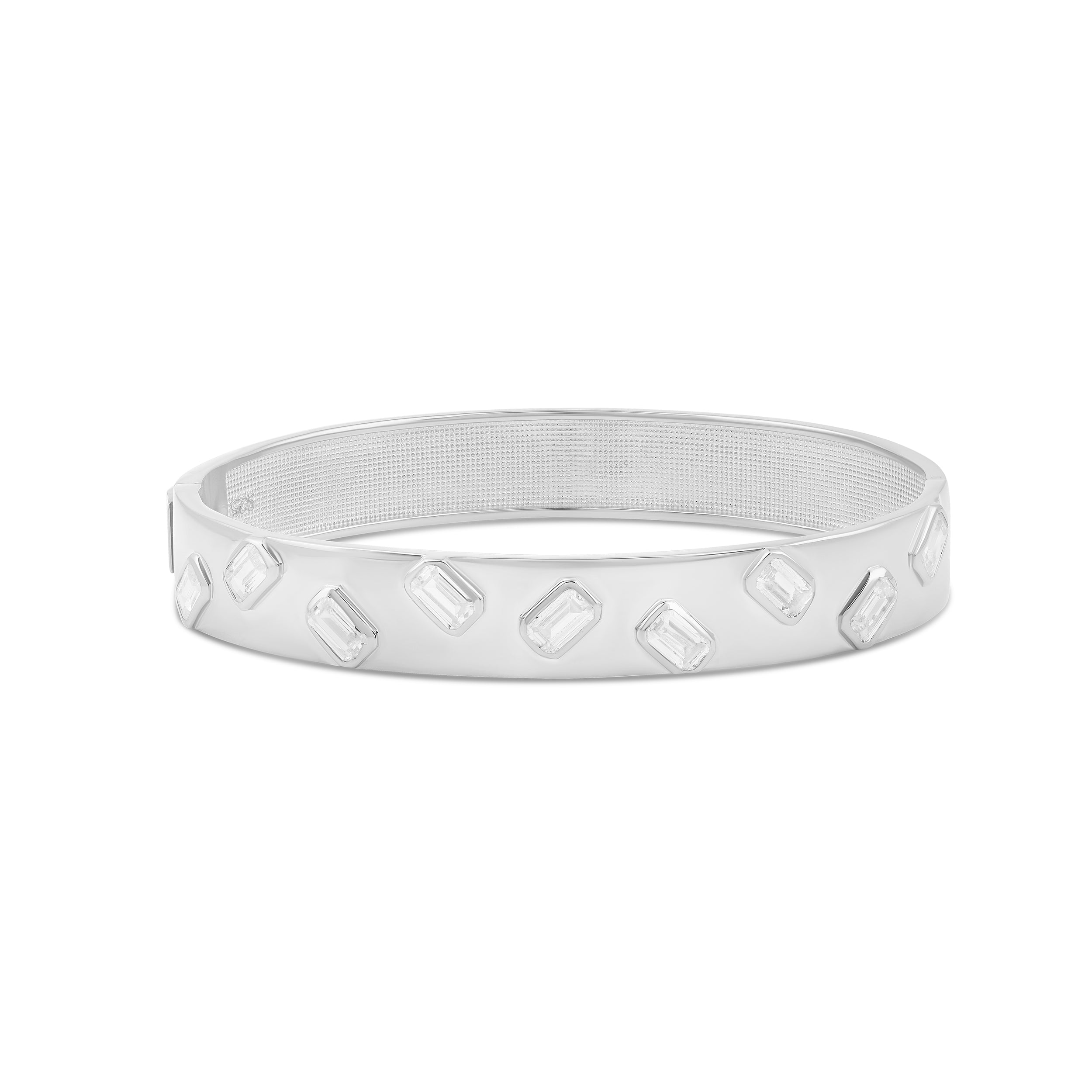 Wide Emerald Bangle