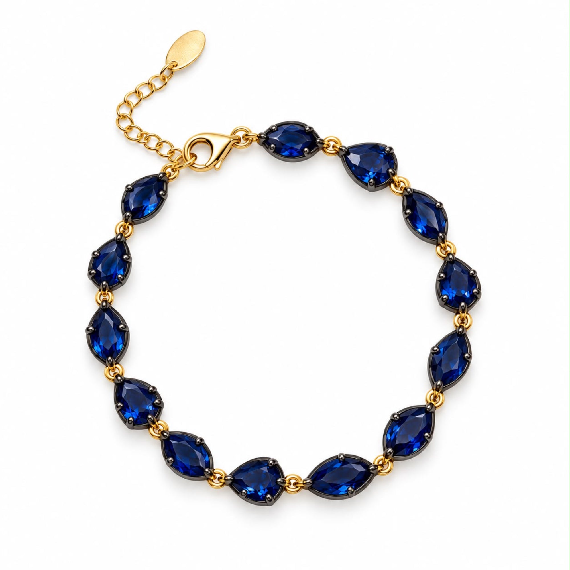 Marquise and Pear Black Rhodium Statement Bracelet