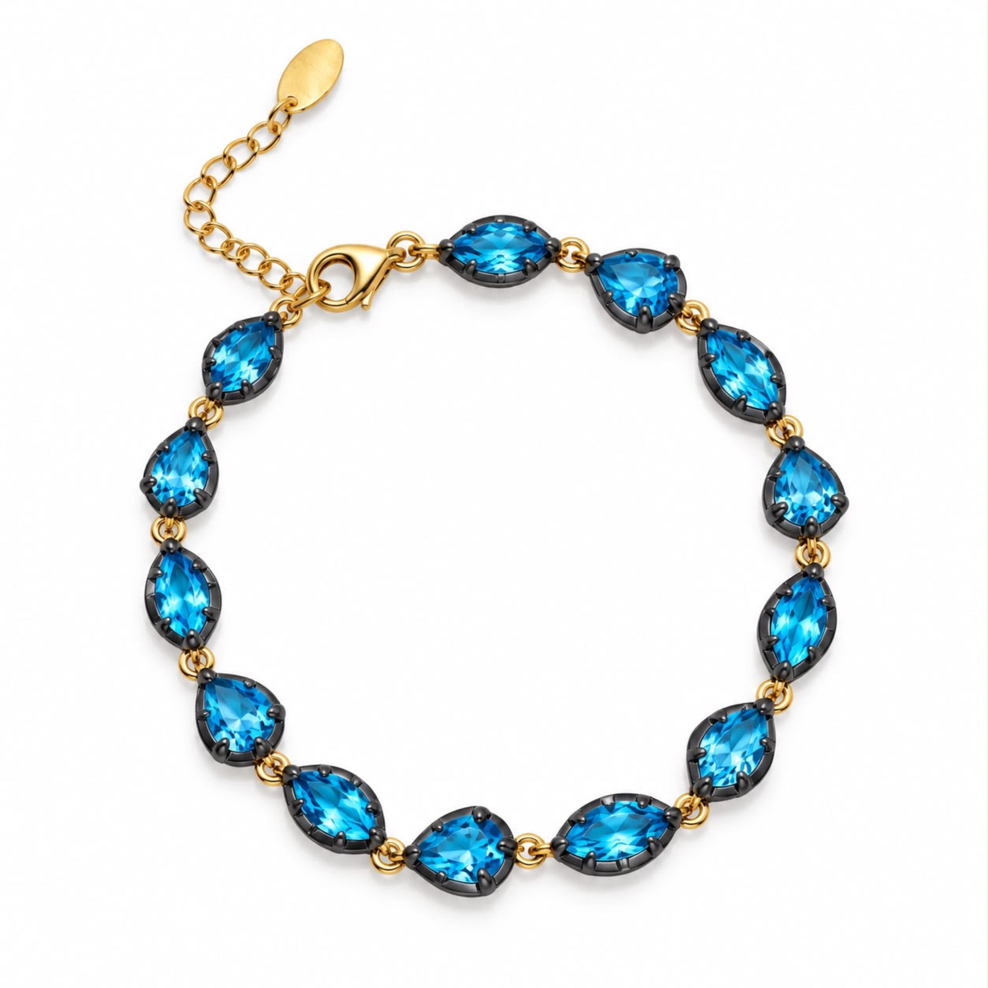 Marquise and Pear Black Rhodium Statement Bracelet
