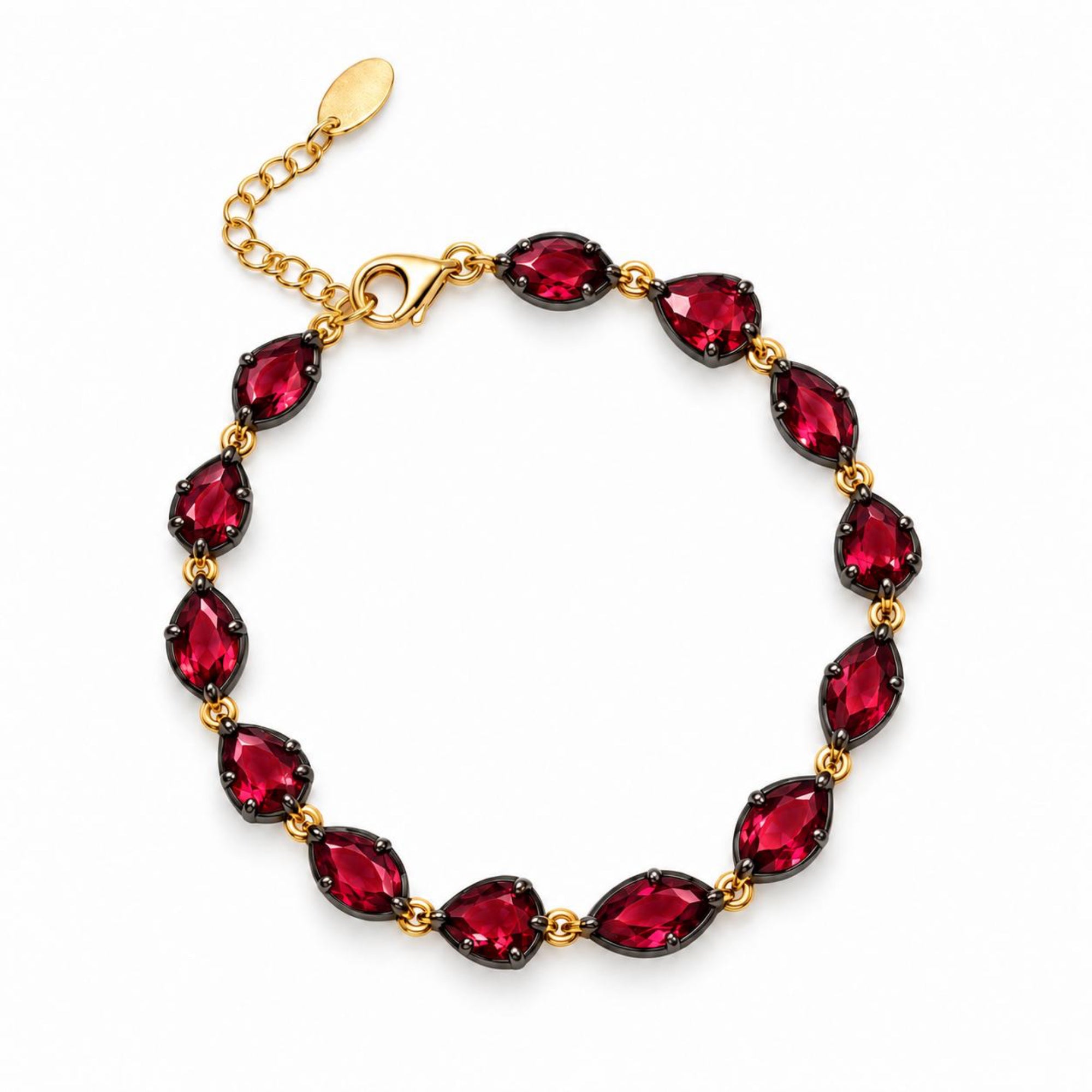 Marquise and Pear Black Rhodium Statement Bracelet