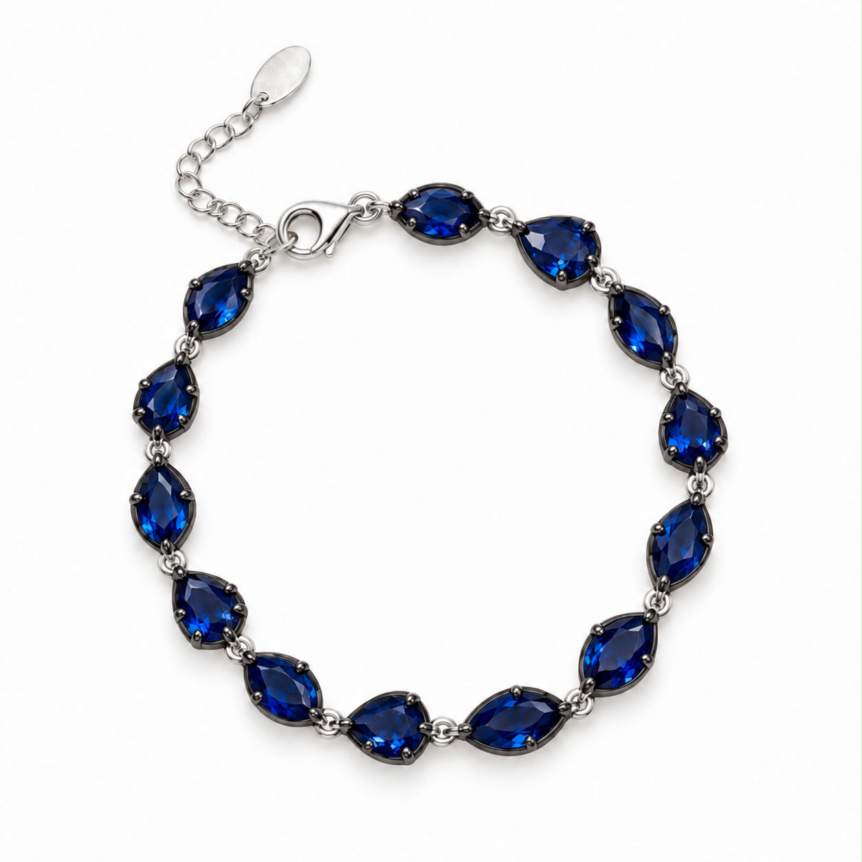 Marquise and Pear Black Rhodium Statement Bracelet
