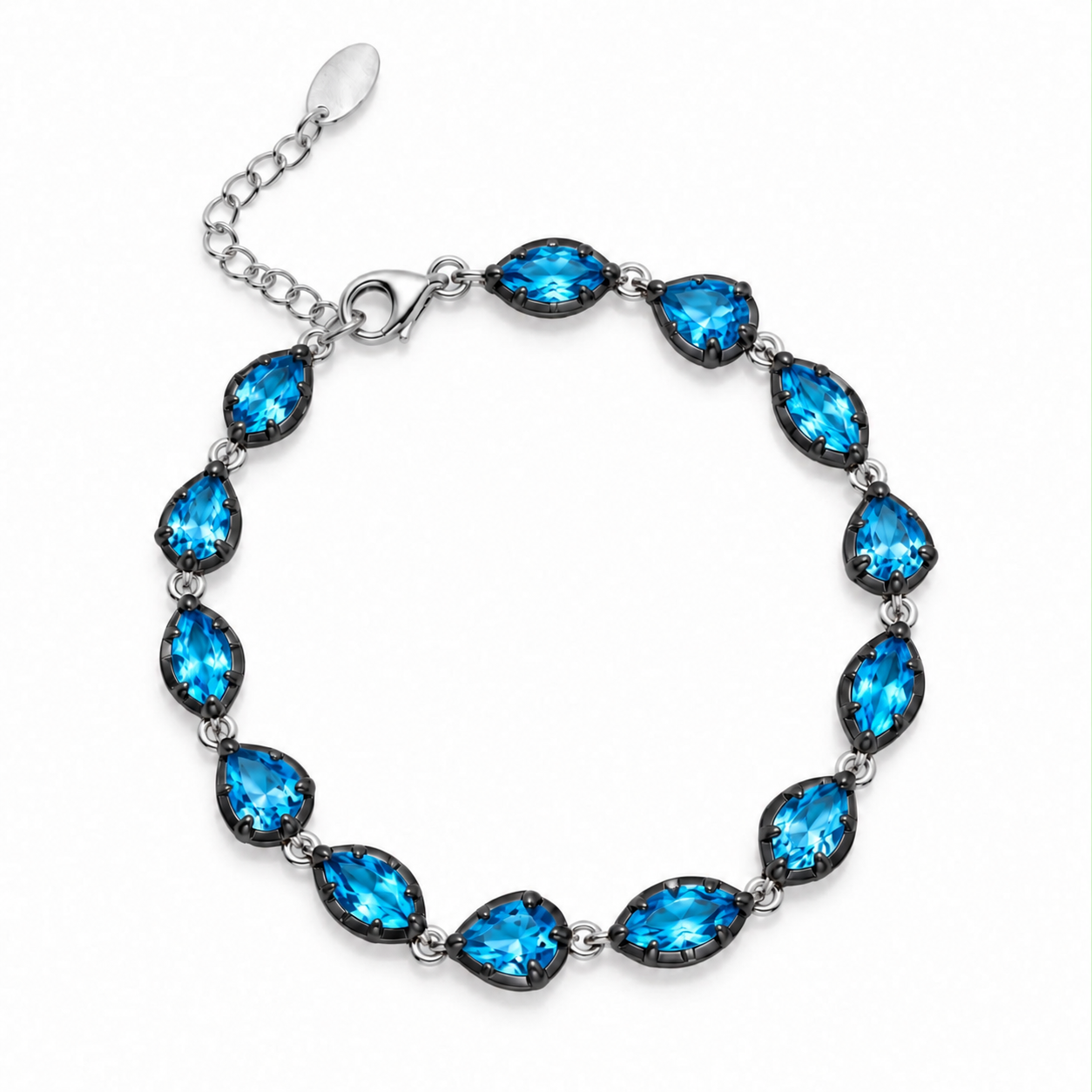 Marquise and Pear Black Rhodium Statement Bracelet