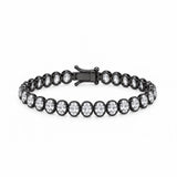 Black Rhodium Oval Eternity Tennis Bracelet