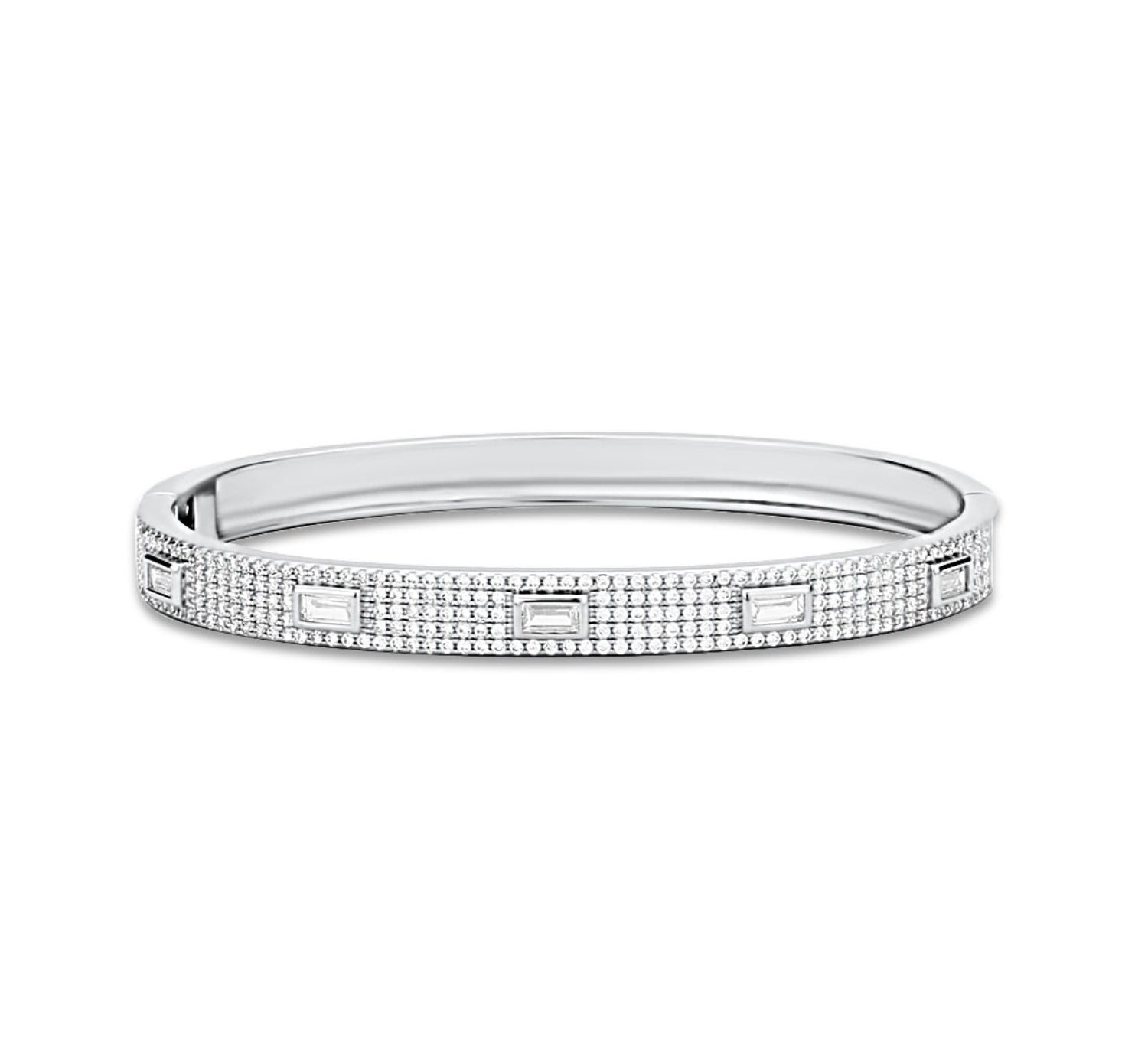 Baguette and Pave Bangle
