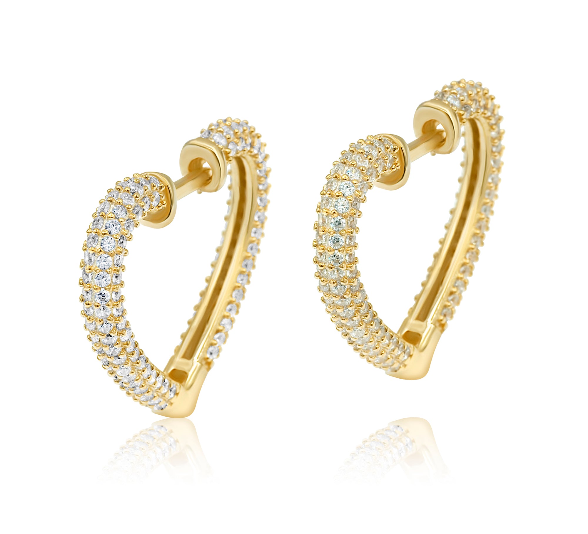 Open Heart Pave Hoops