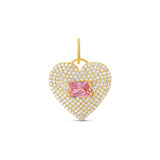 Pave Heart & Stone Charm