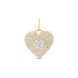 Pave Heart & Stone Charm