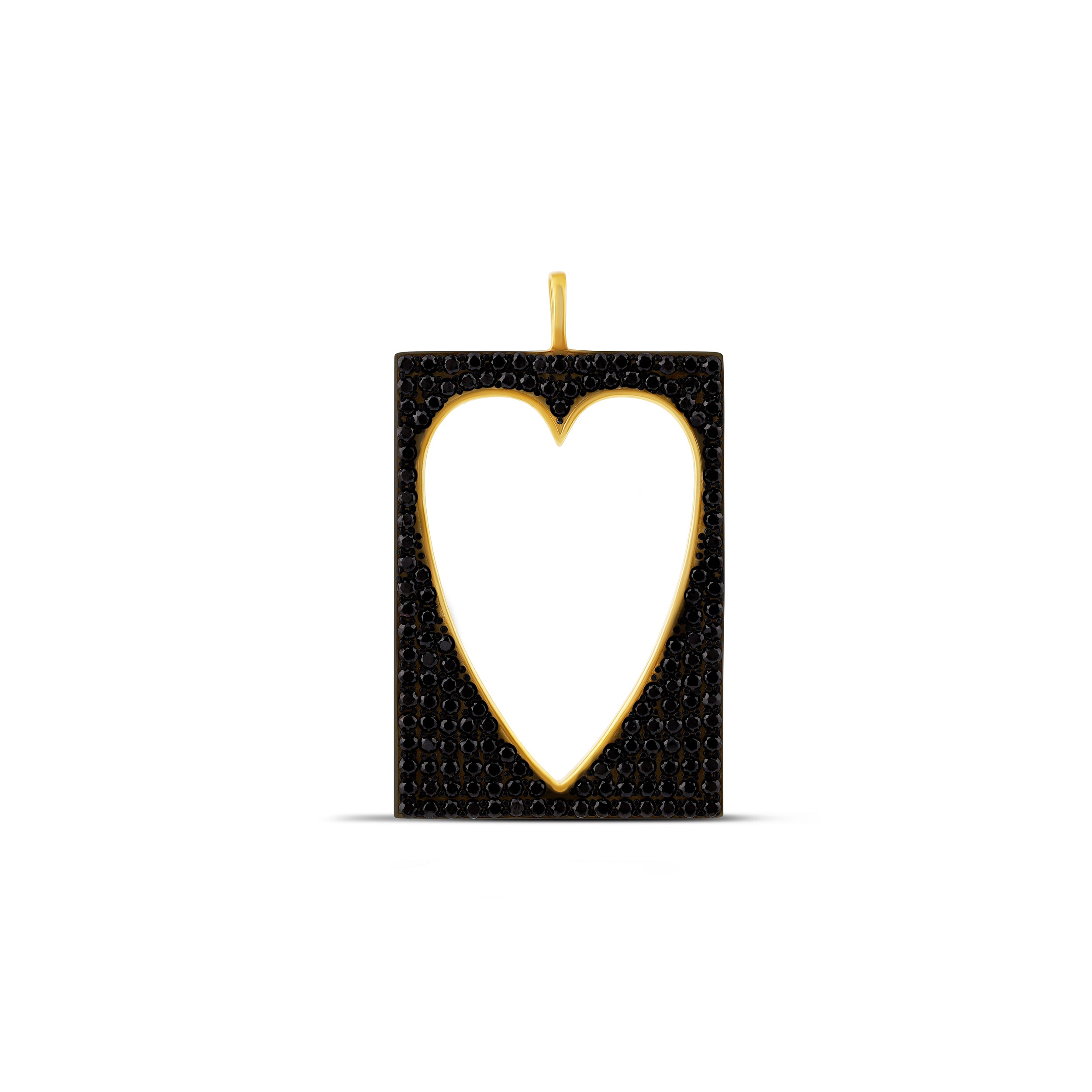 Open Pave Heart Tag