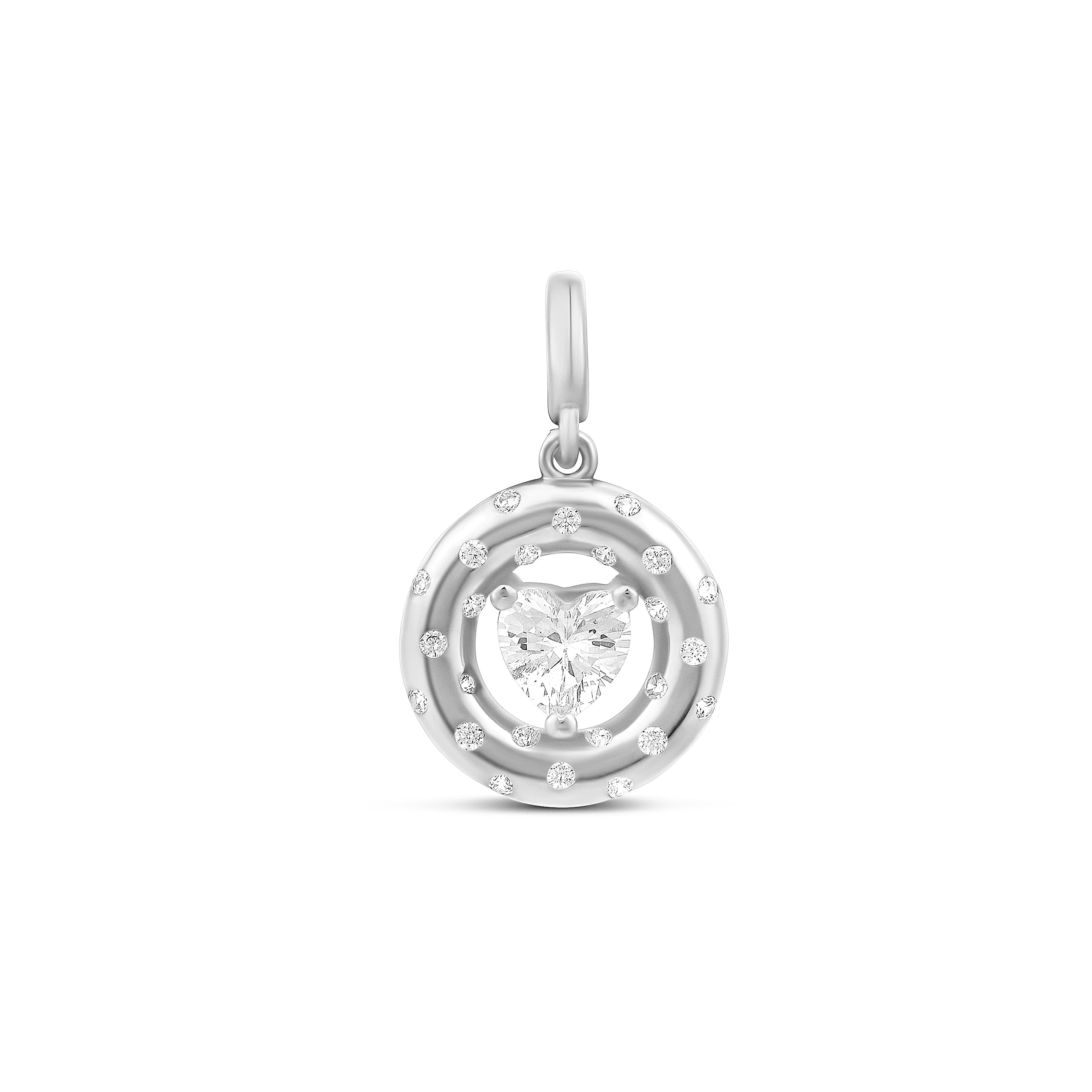 Scattered Round Heart Charm