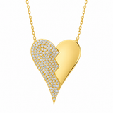 Half Pave Heart Necklace
