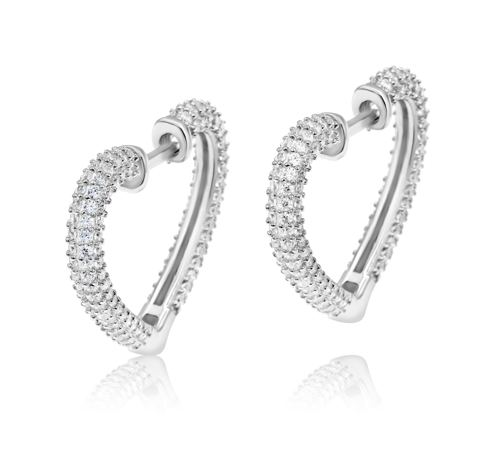 Open Heart Pave Hoops