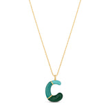 Enamel Initial Retro Necklace