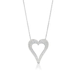 Pave Cutout Wide Heart Necklace