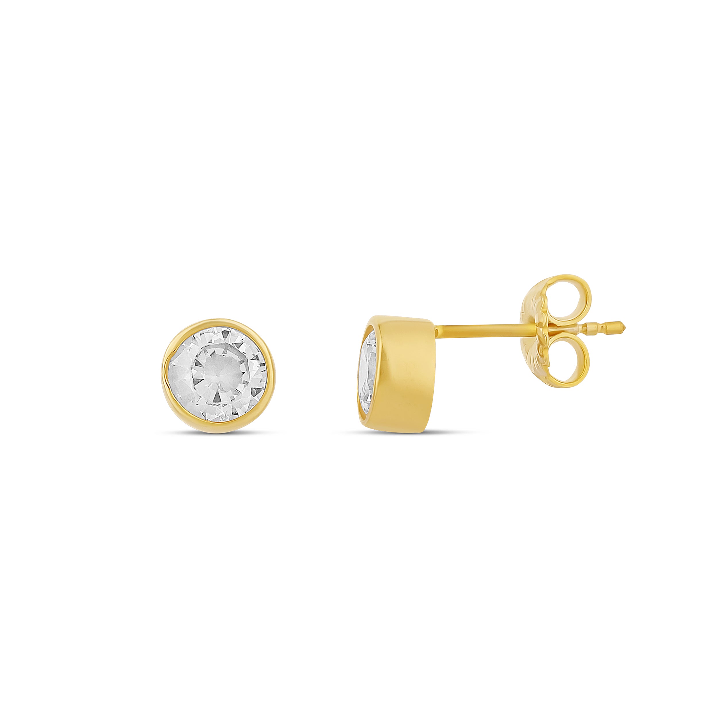 Fancy Shape Bezel Set Stud