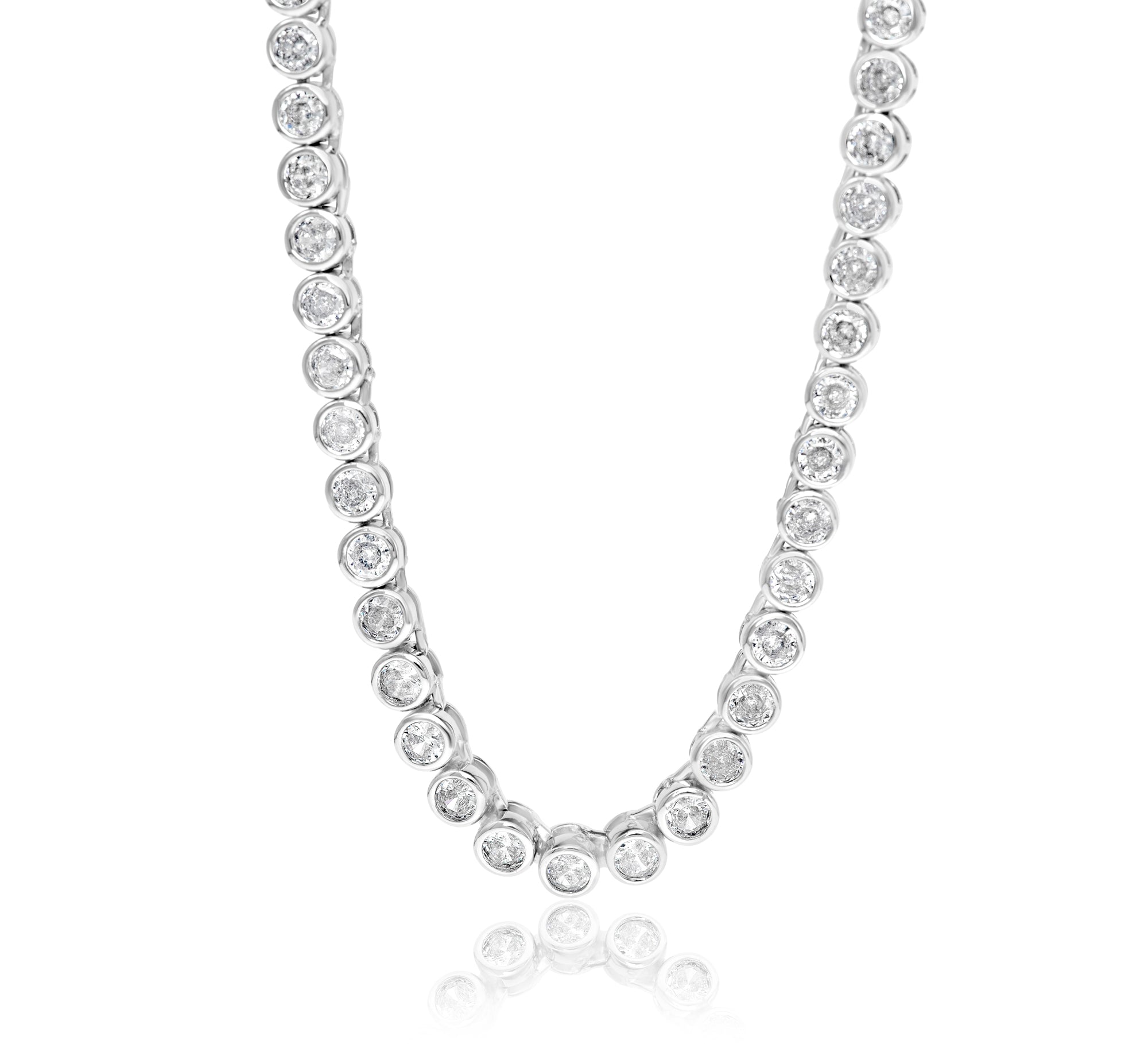 4mm Bezel-Set Classic Round Tennis Necklace