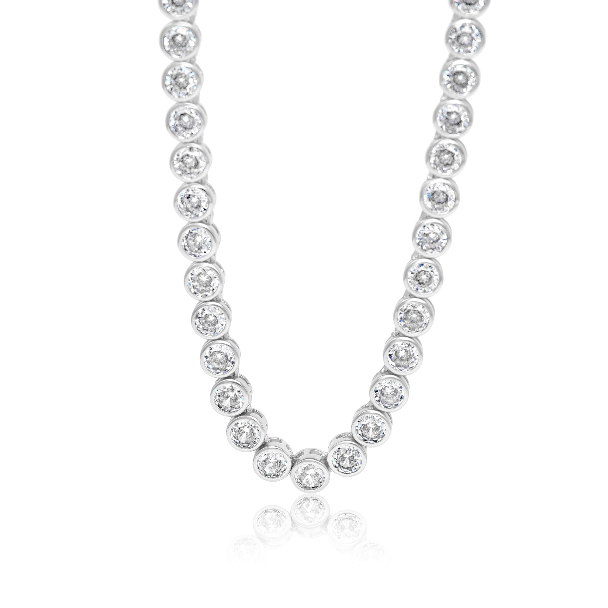 5mm Bezel-Set Classic Round Tennis Necklace