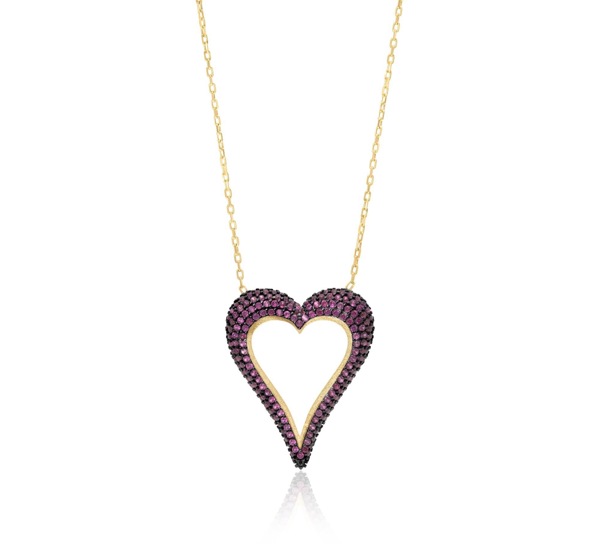 Pave Cutout Wide Heart Necklace