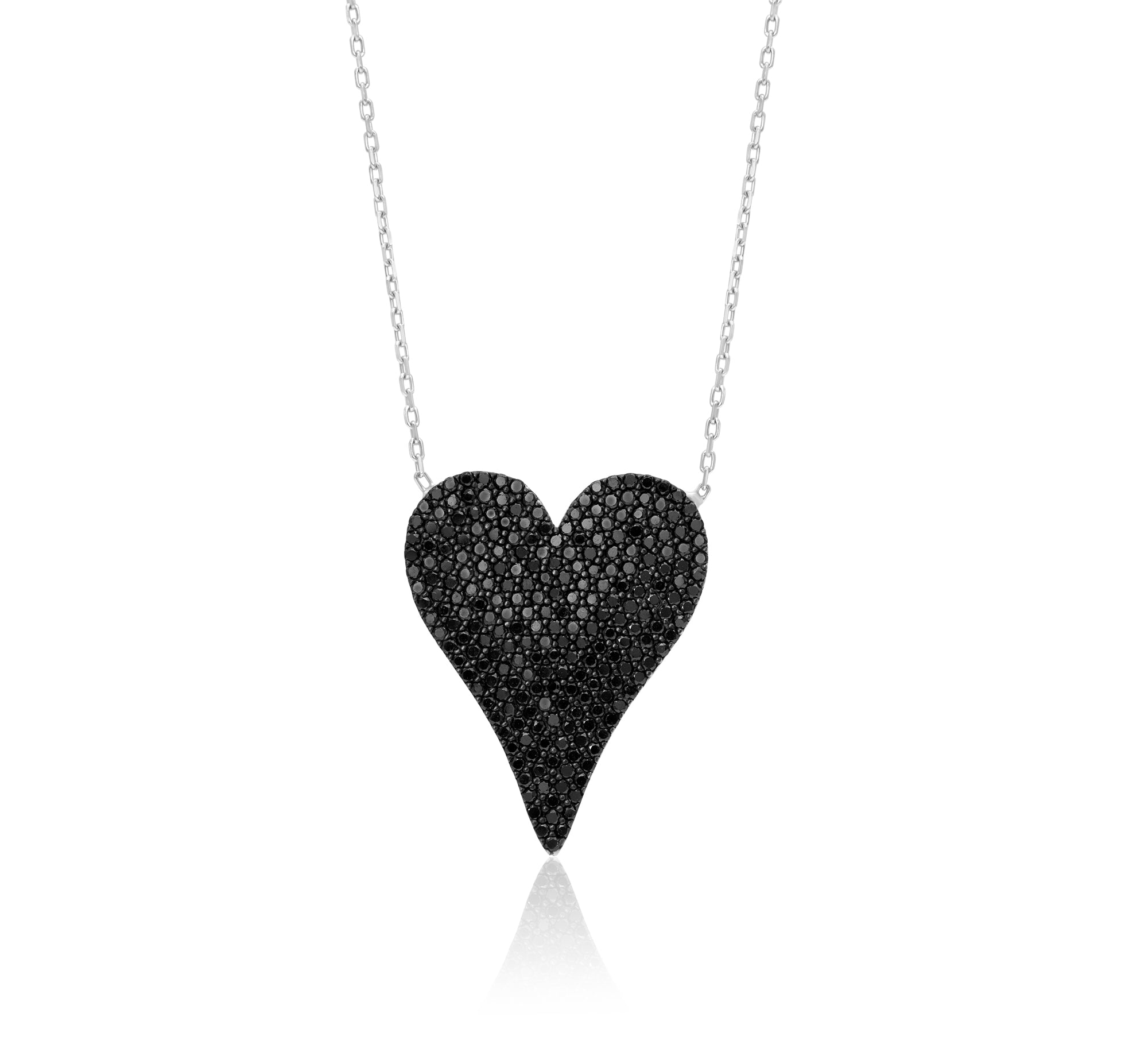 Large Black Pave Heart