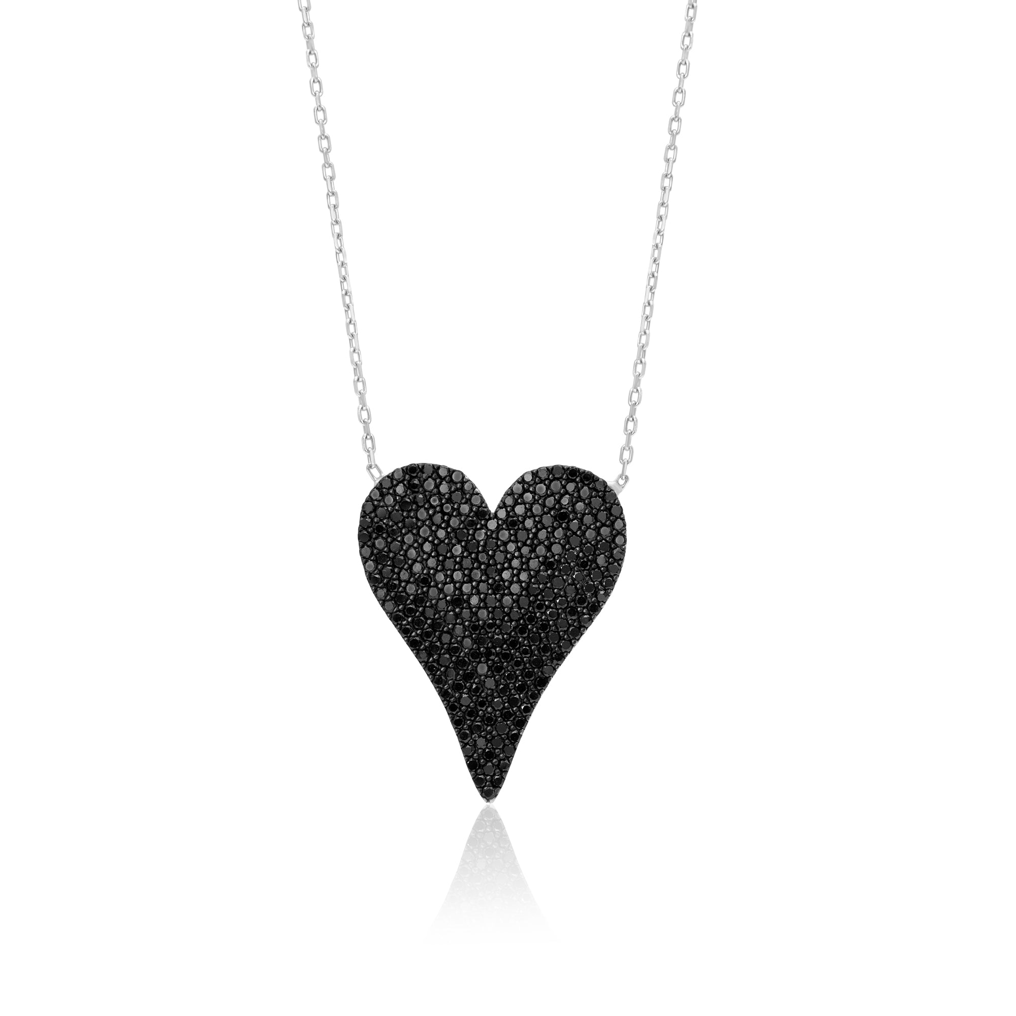 Large Black Pave Heart