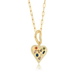 Multi Shape Heart Pendant Necklace With Charm Connector