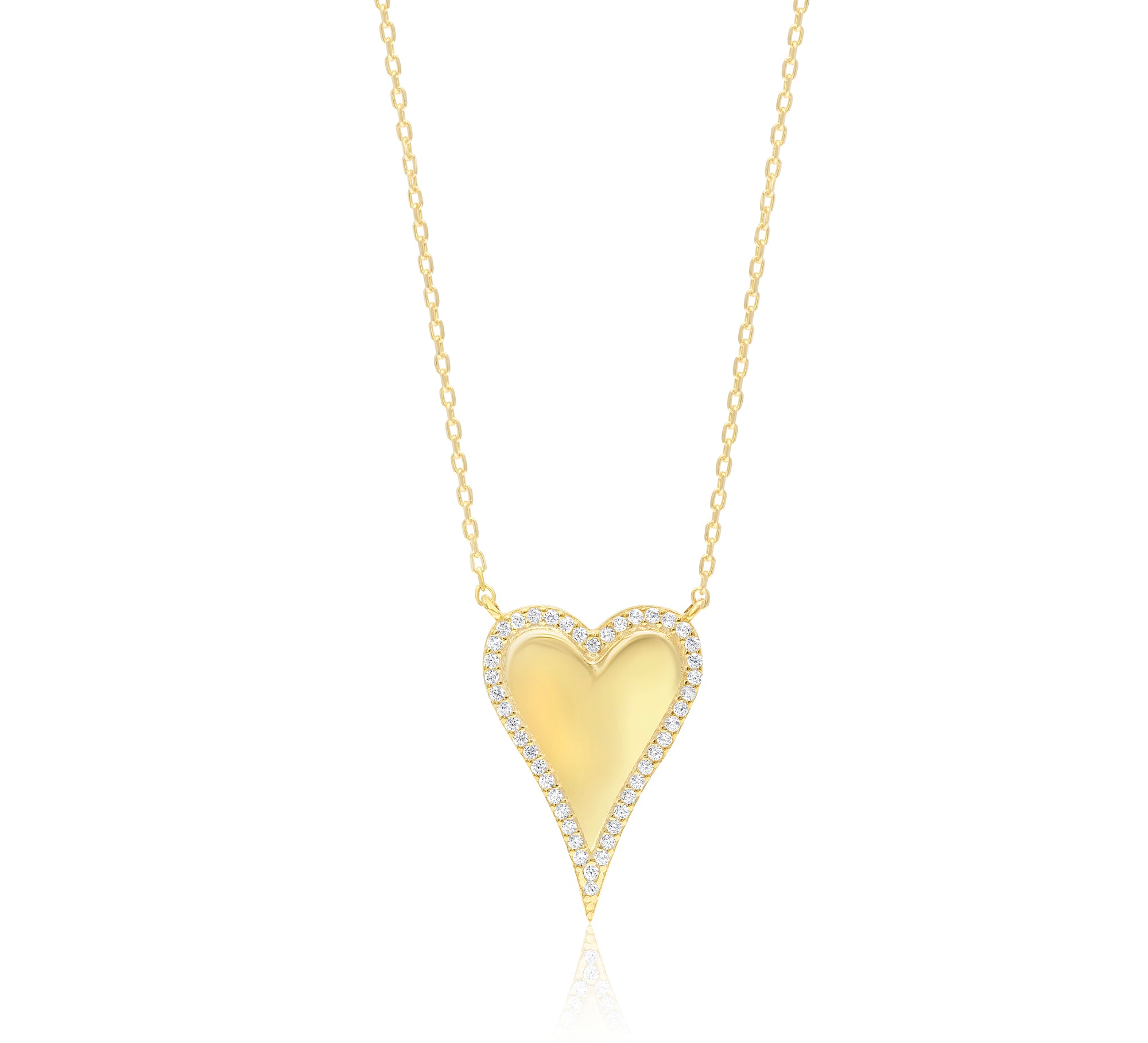 Pave Outline Heart Necklace