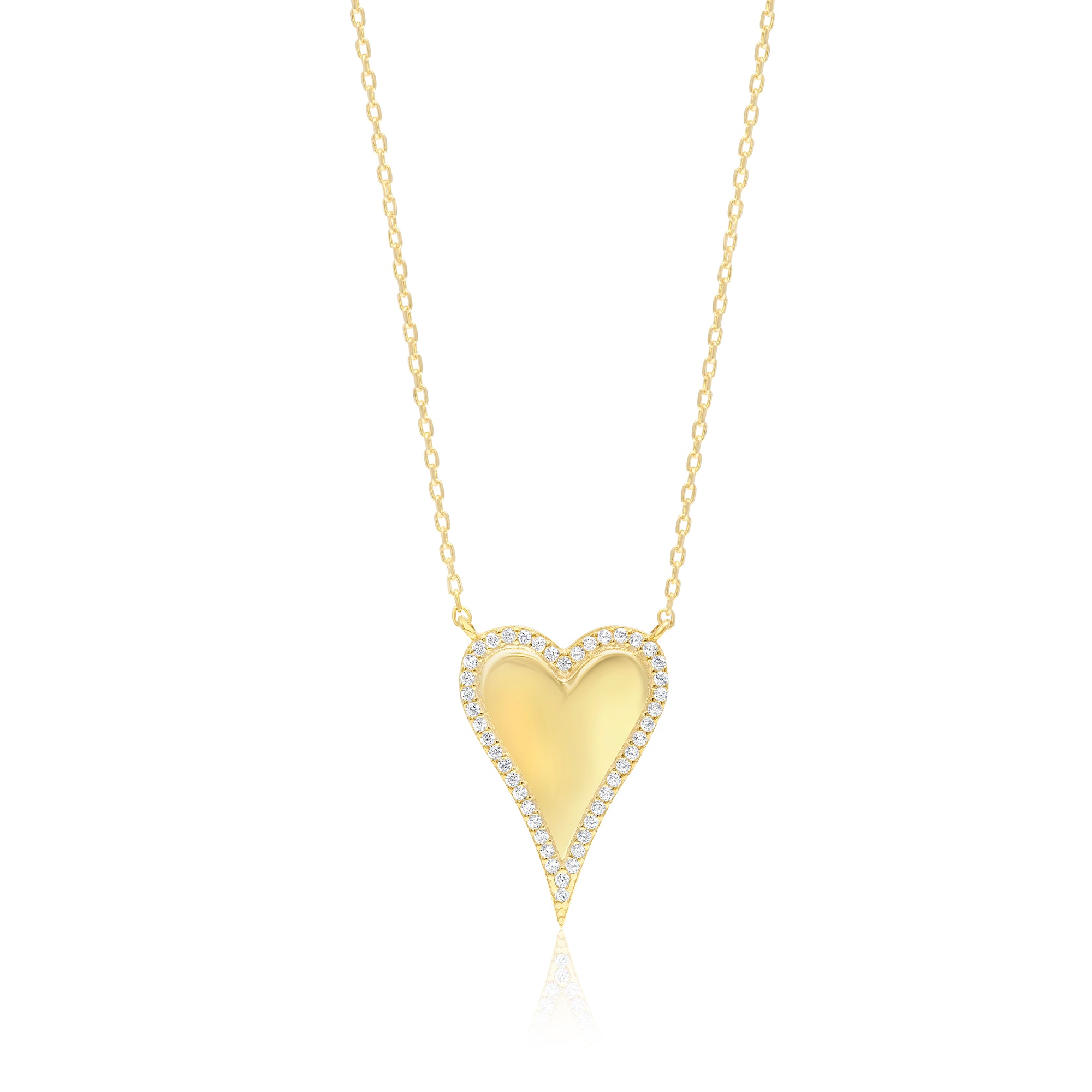 Pave Outline Heart Necklace