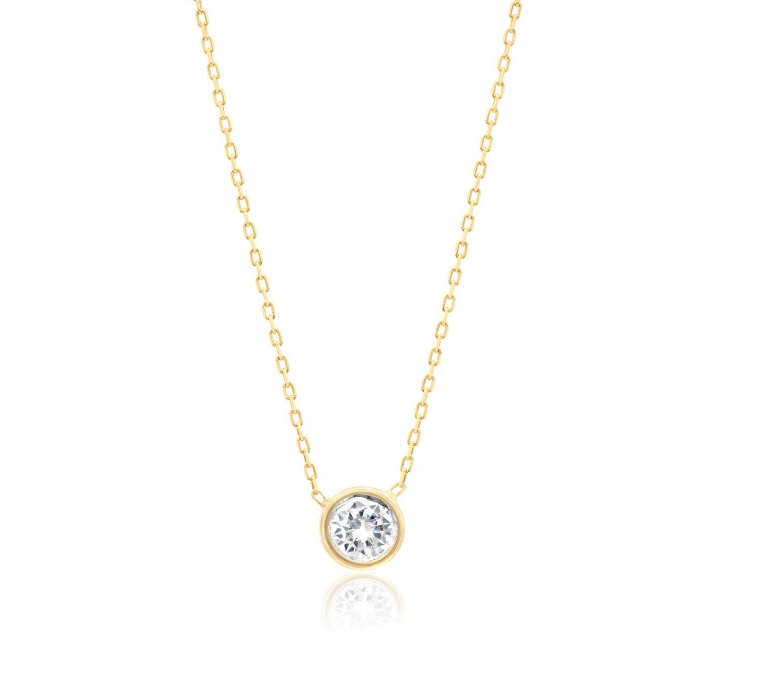 Mini Bezel Solitaire Necklace