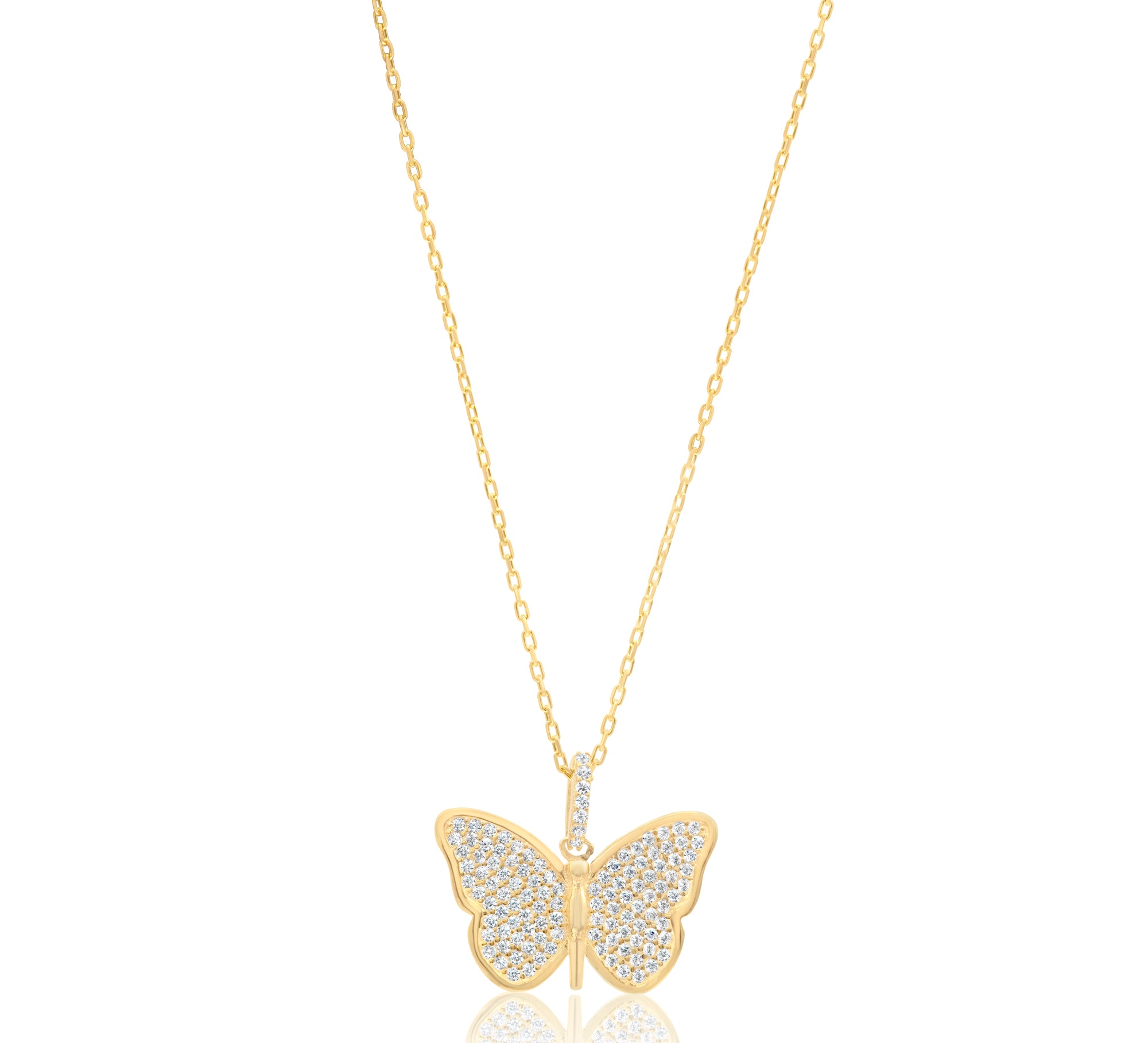 Pave Butterfly Necklace