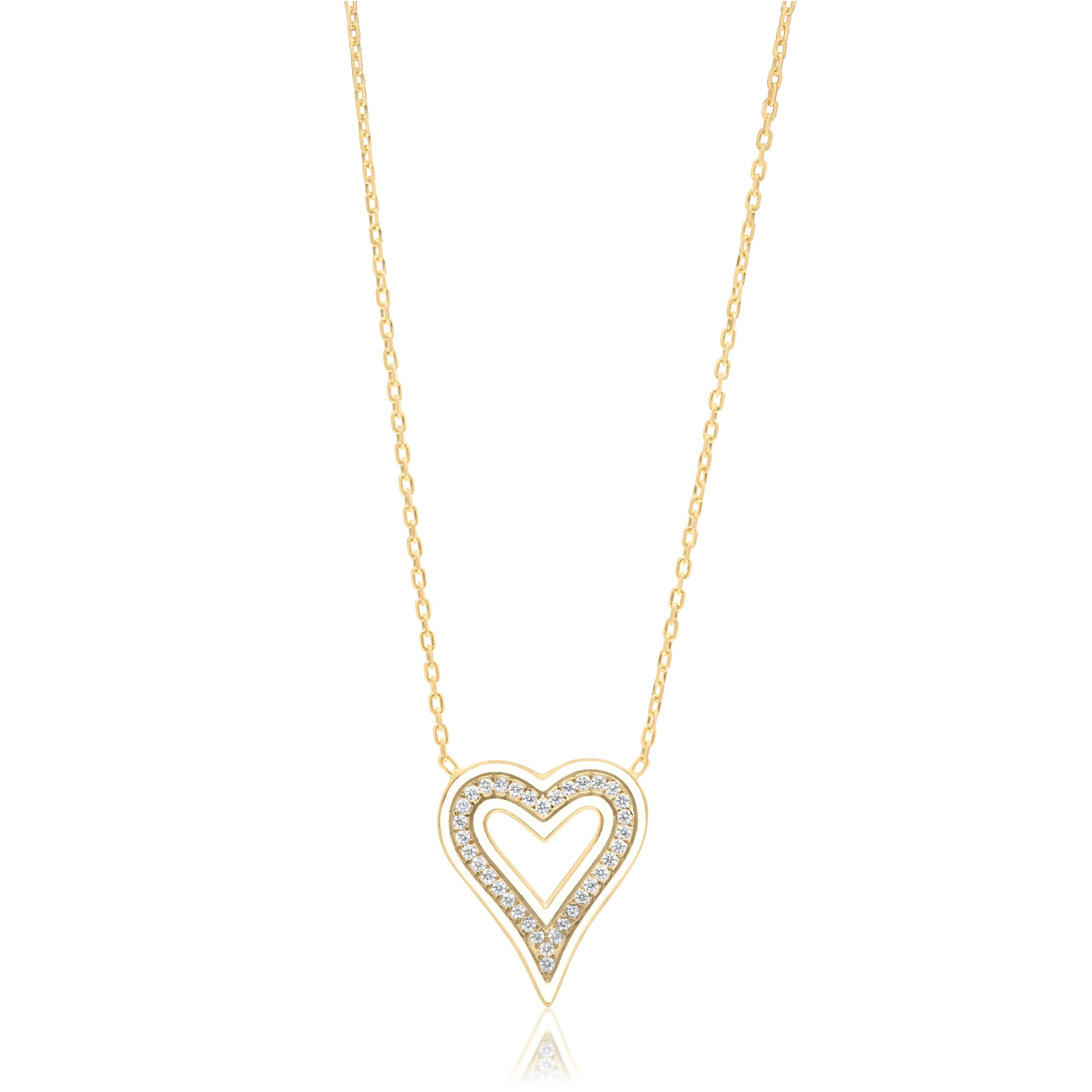 Enamel Open Heart Necklace