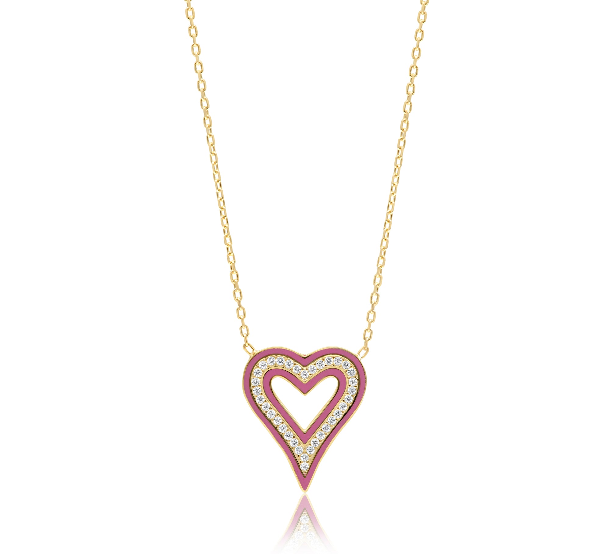 Enamel Open Heart Necklace