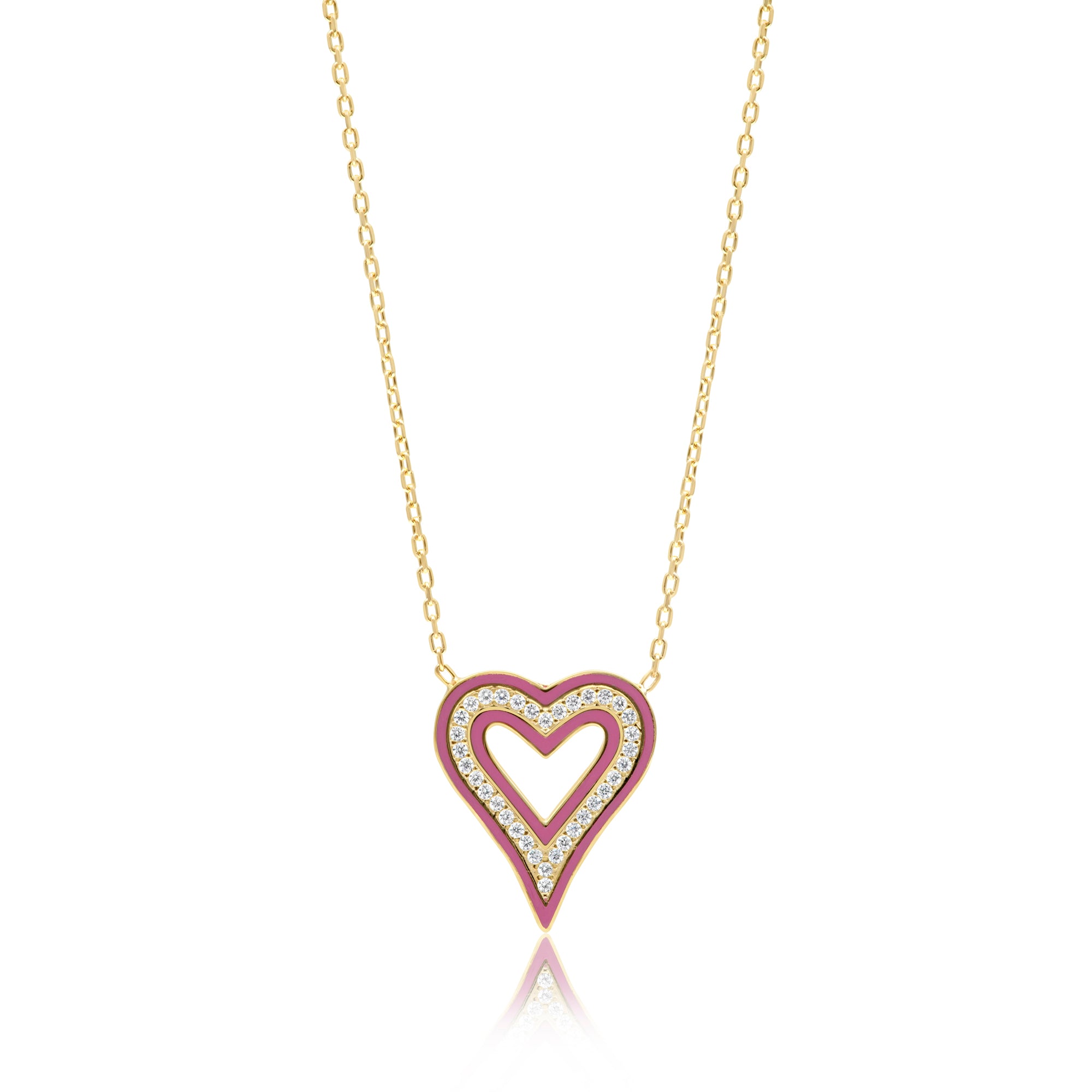 Enamel Open Heart Necklace