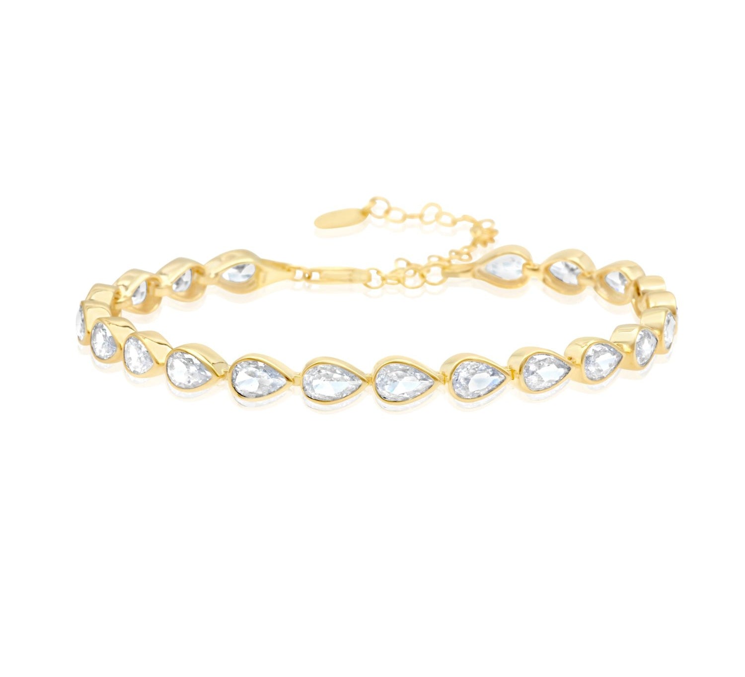 Bezel Set Pear Tennis Bracelet