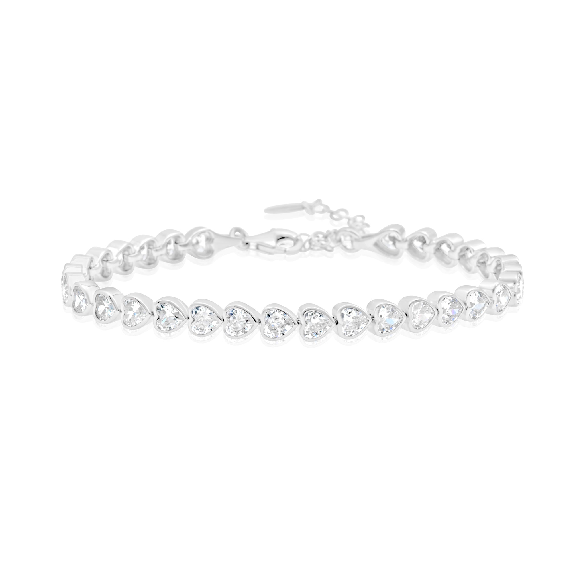 Mini Heart Bezel-Set Tennis Bracelet