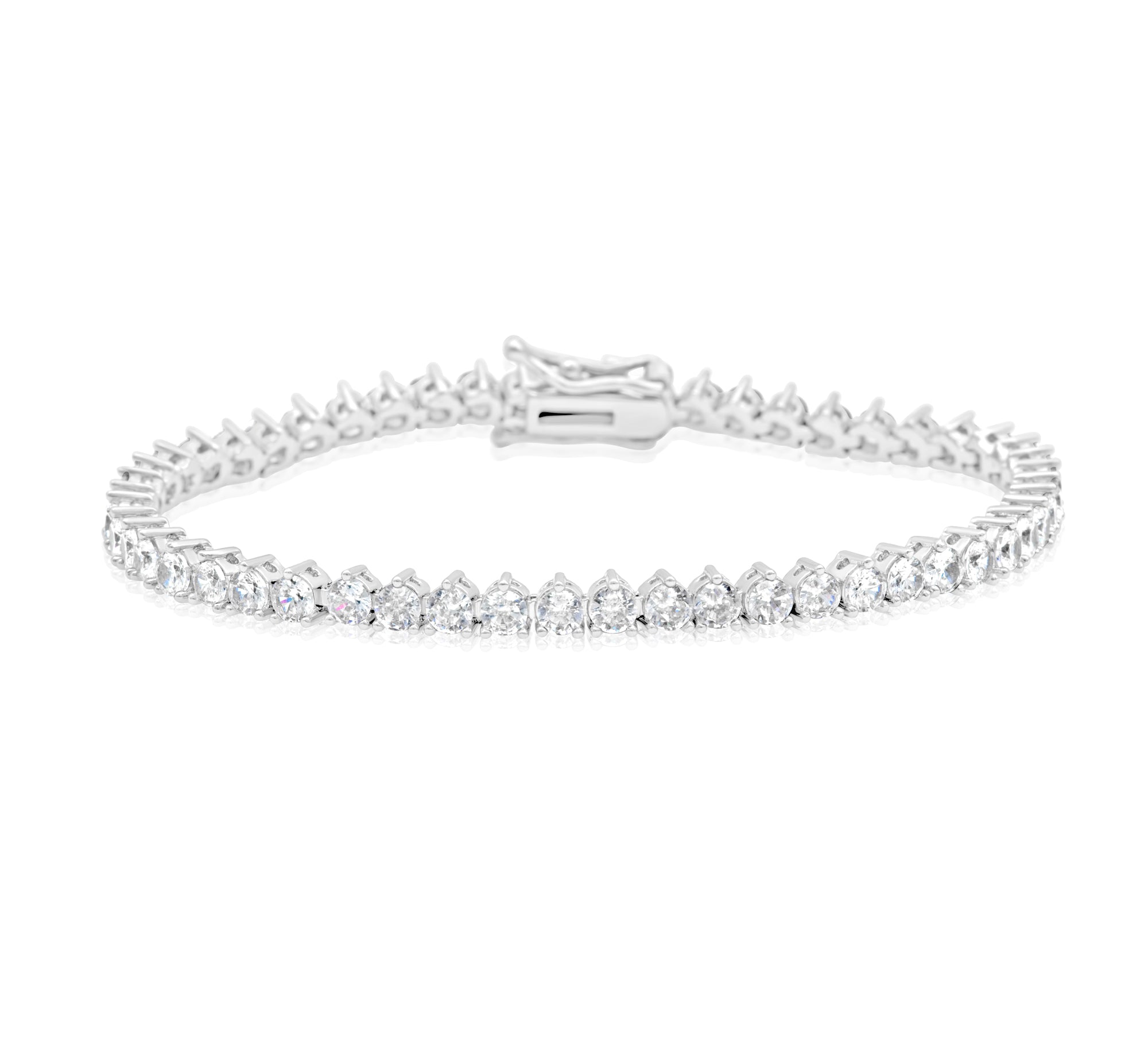 Three Prong 3mm Round Tennis Bracelet