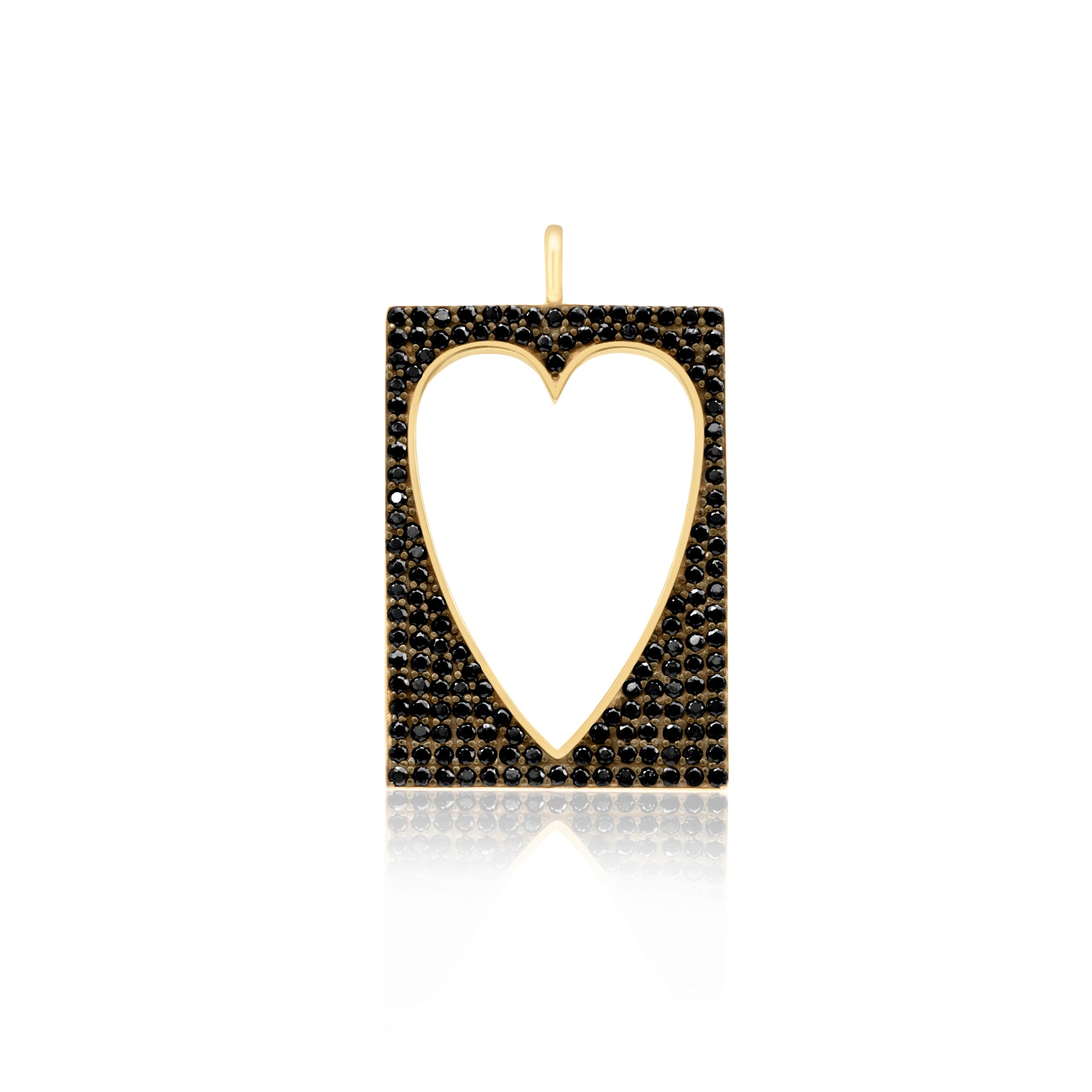 Open Pave Heart Tag