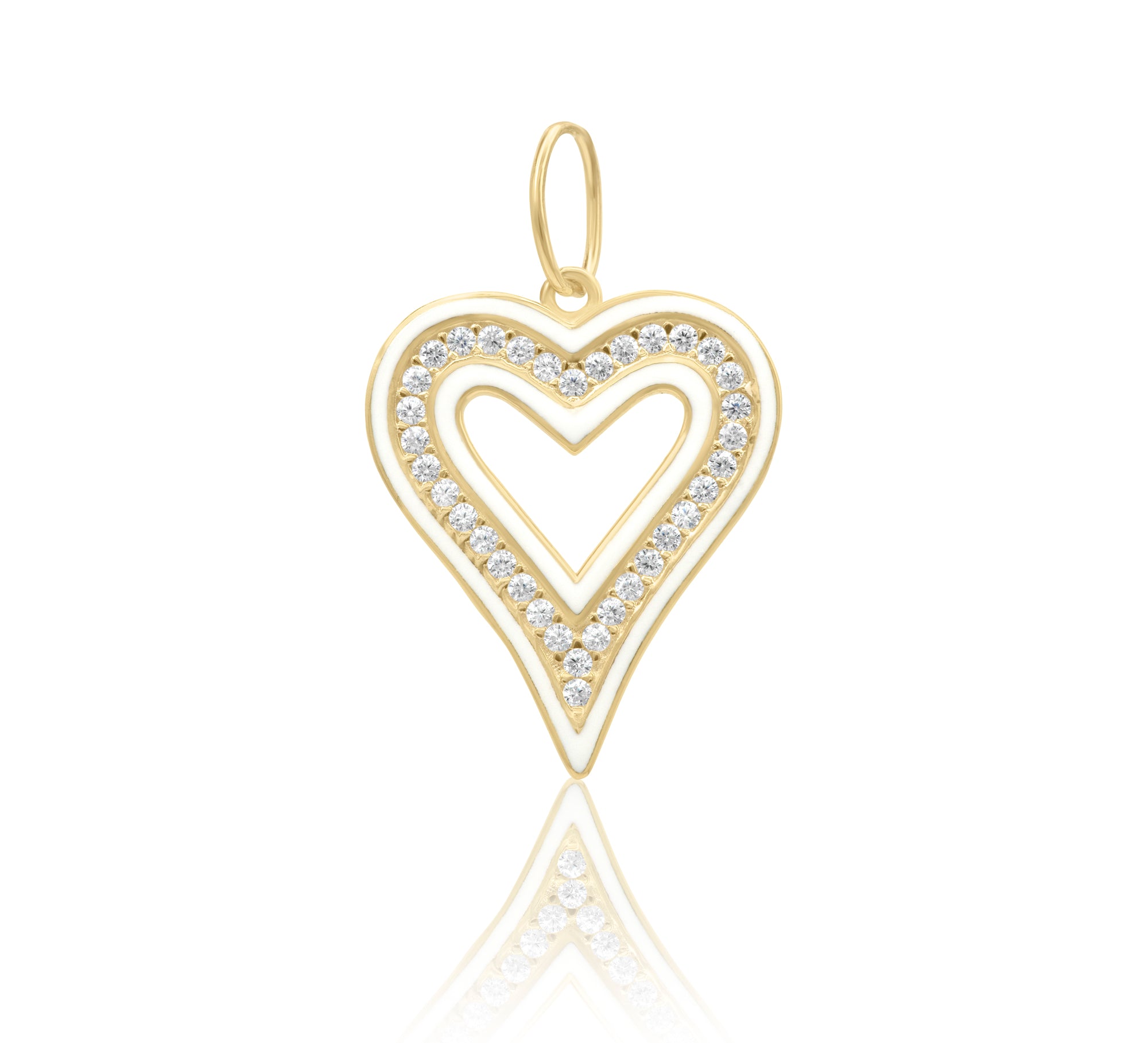 Enamel Open Heart Charm