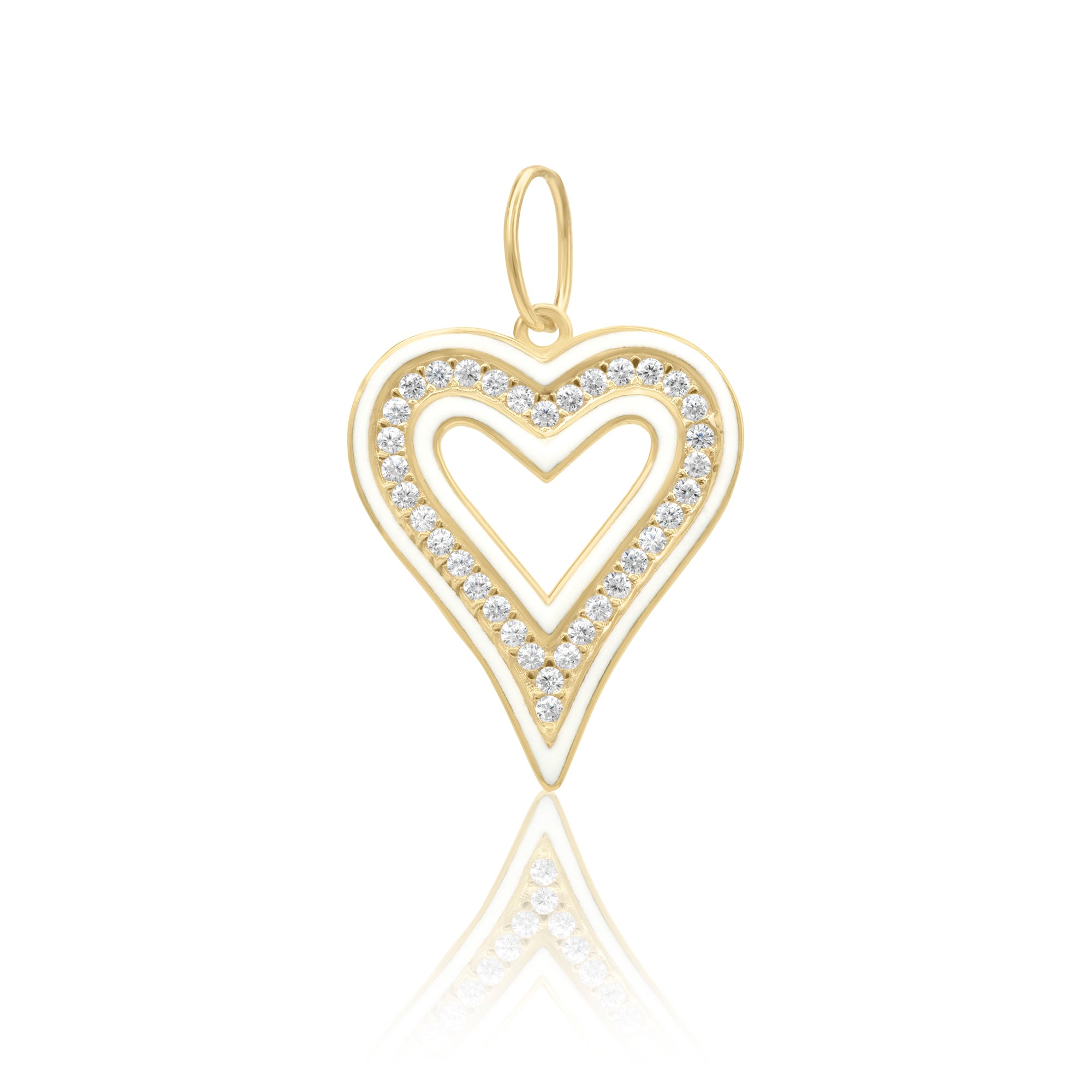 Enamel Open Heart Charm