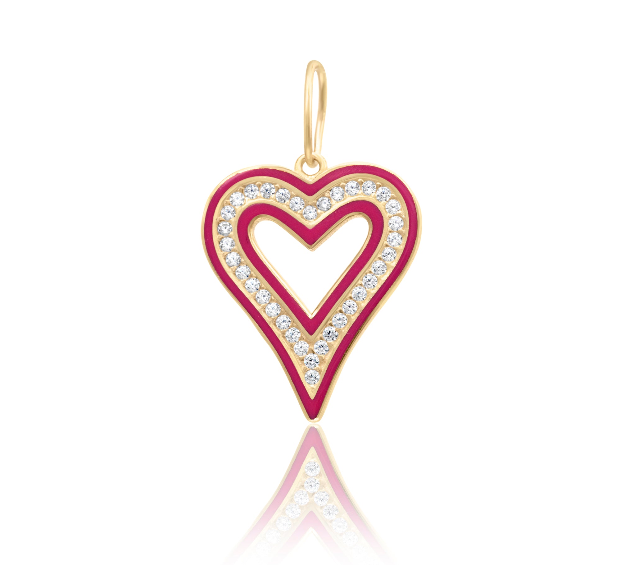 Enamel Open Heart Charm