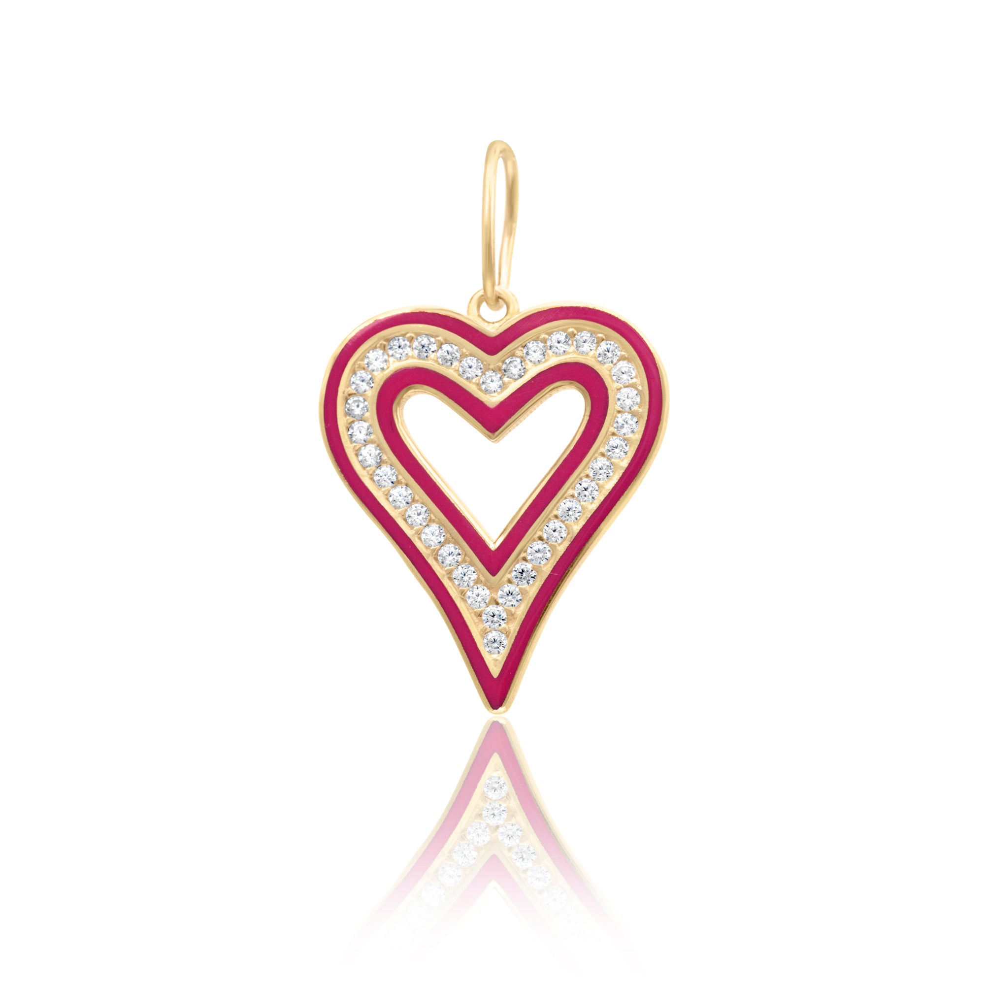 Enamel Open Heart Charm