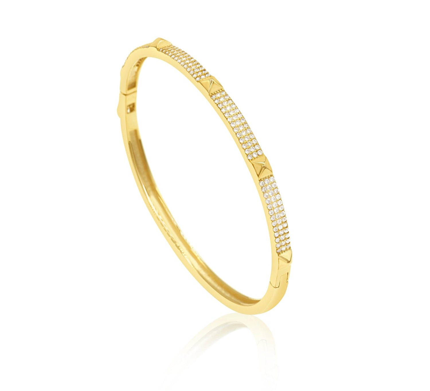 Pave Studded 3 Row Bangle