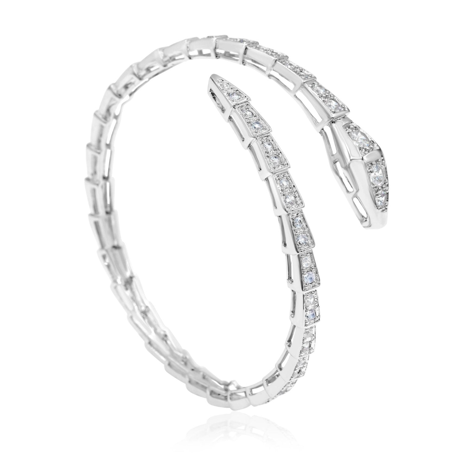 Pave Snake Flexible Bangle