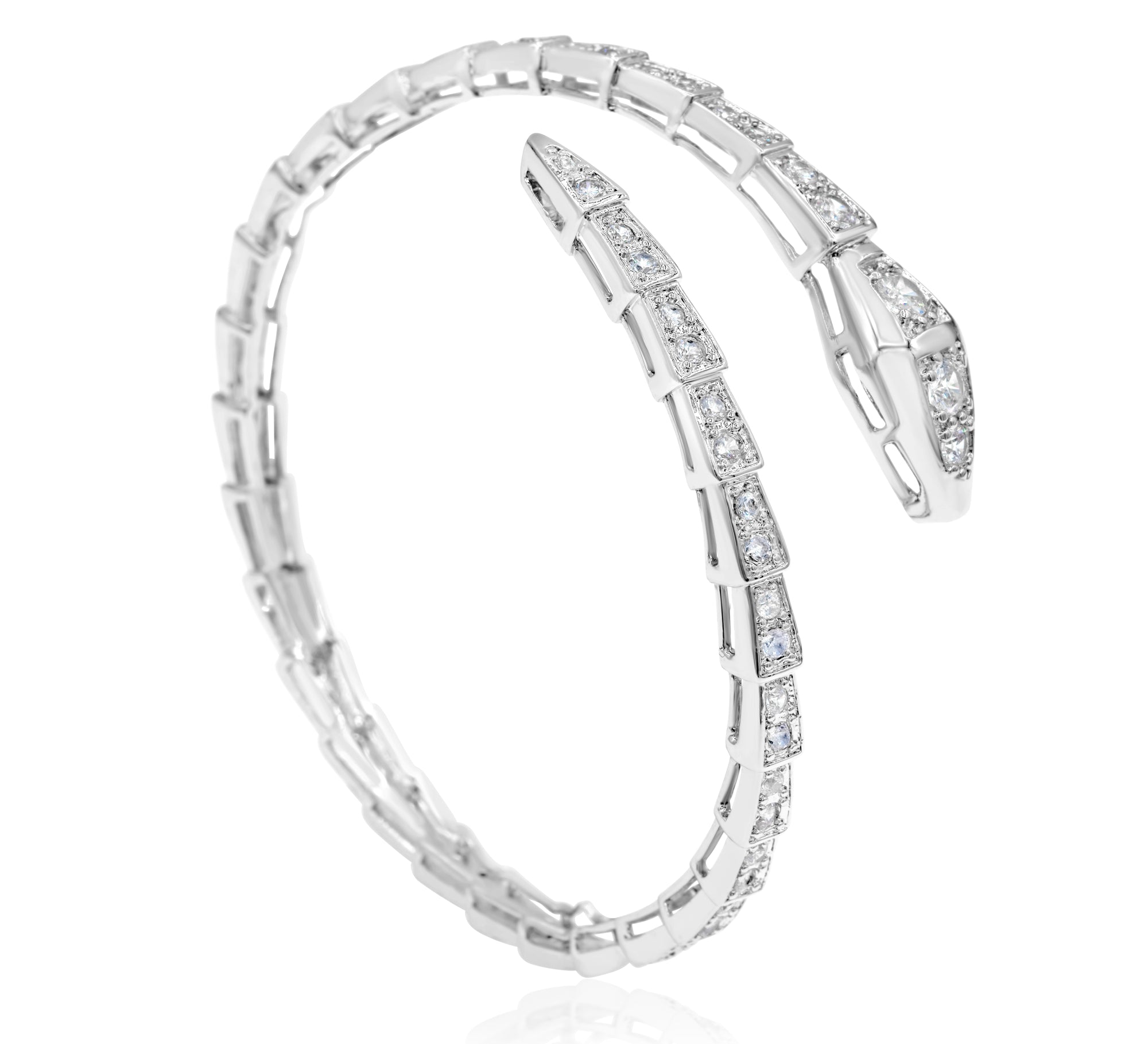 Pave Snake Flexible Bangle