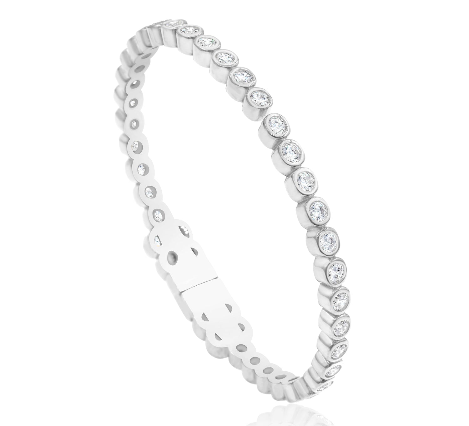 Round Bezel Open Bangle