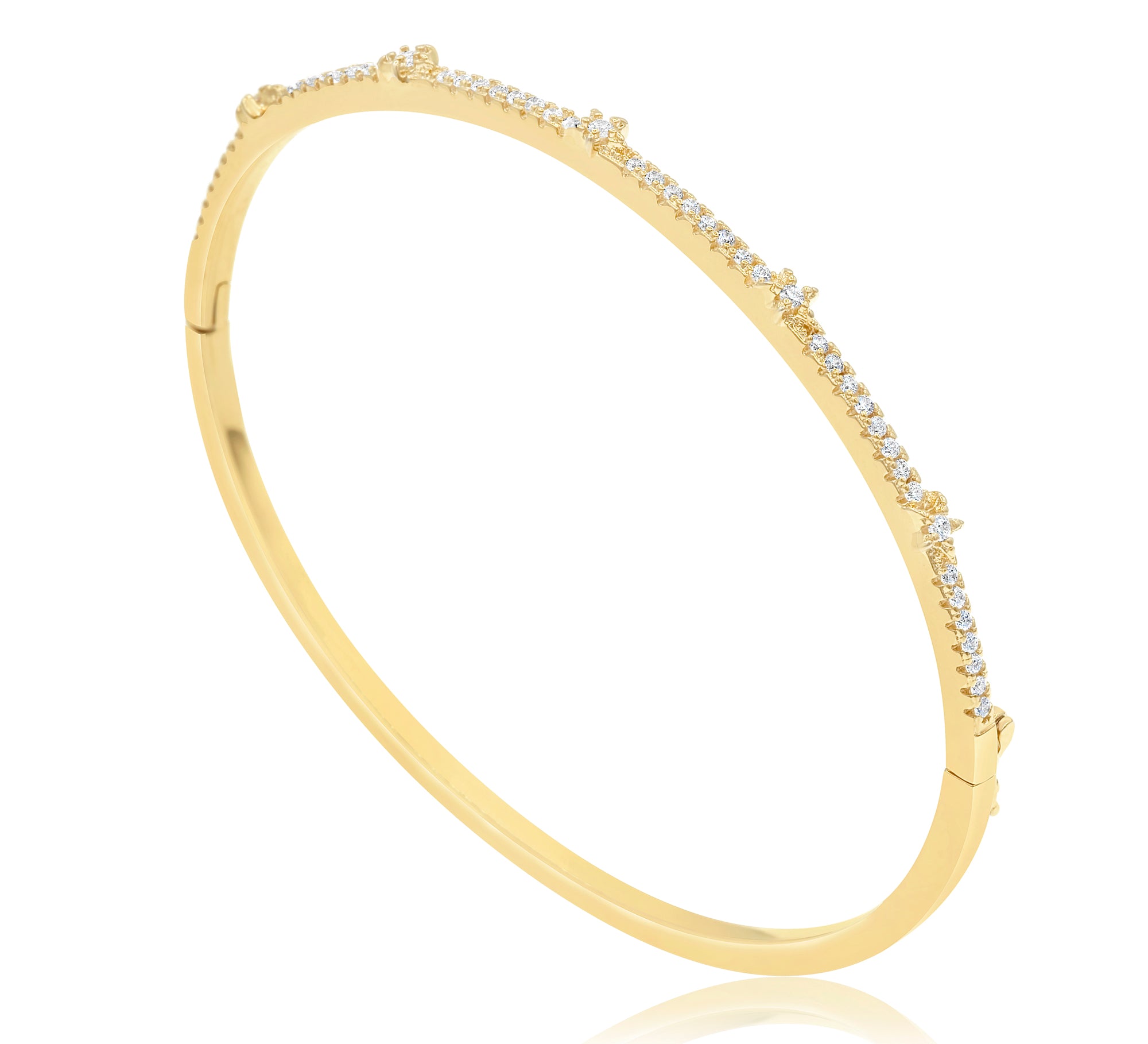 Thin Pave Bangle With Star